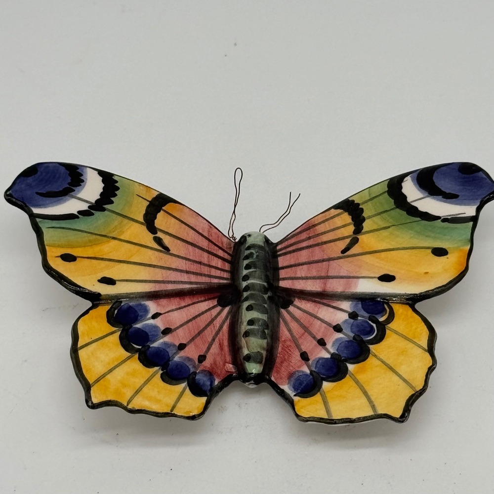 Vintage Anfora Agueda Portugal Ceramic Butterfly Wall Hanging Art Sculpture 157